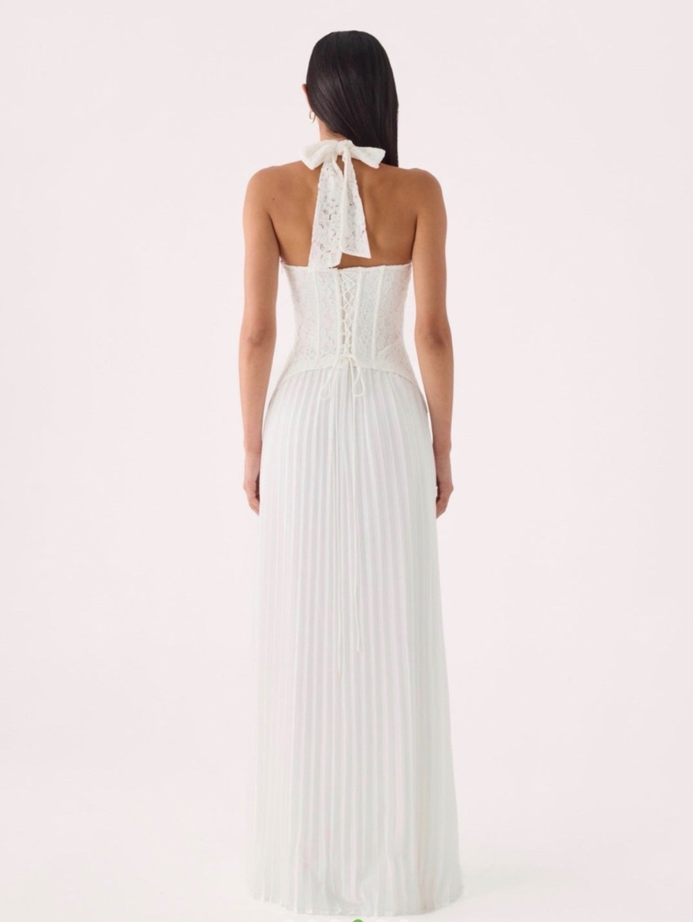Peppermayo White Halter Neck Lace Corset Tunnel Vision Maxi Dress - Picture 4 of 8